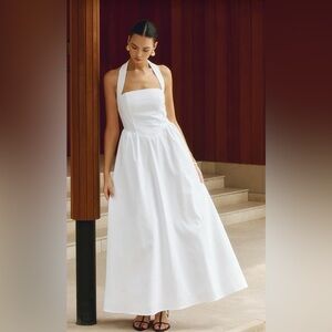 Cotton and linen halter dress